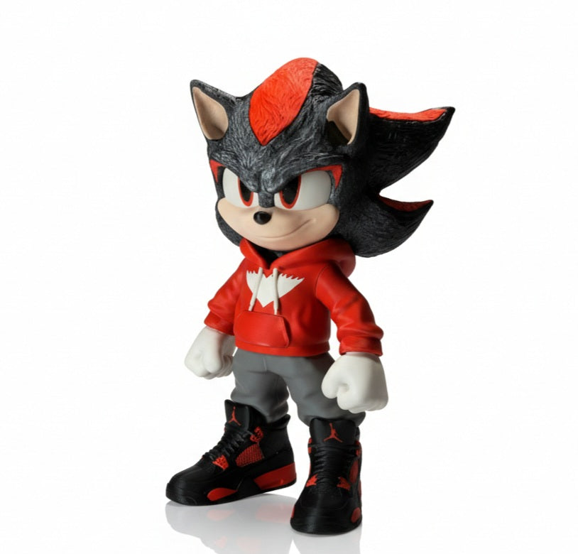 Urban Style Dark Hedgehog- 3D Printed Figure- Unique Display Collectible