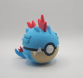 Pokemon Character Design- 3D Printed Pokeball- Feraligatr- Unique Display Collectible