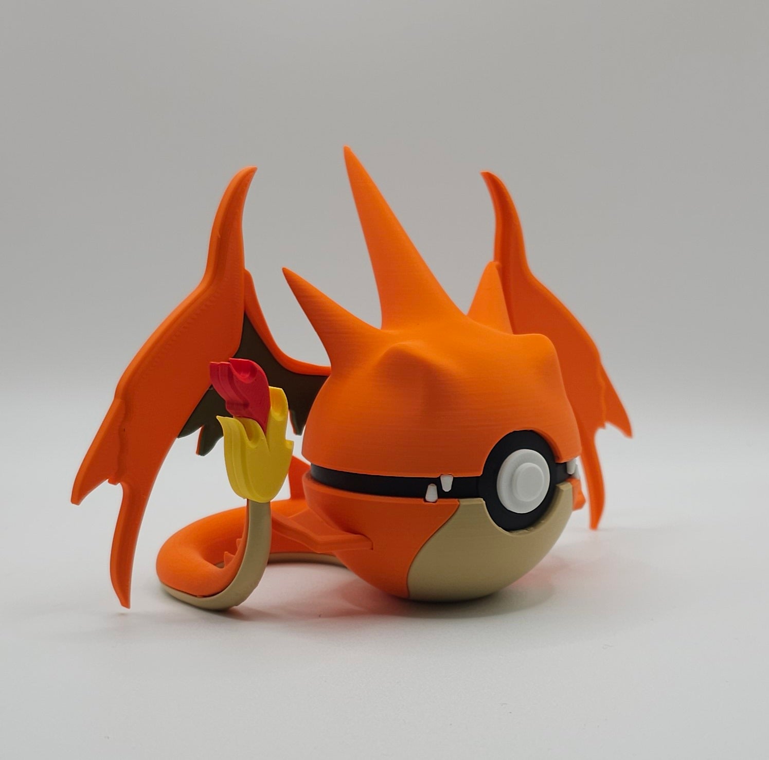 Pokemon Character Design- 3D Printed Pokeball- Mega Charizard Y- Unique Display Collectible