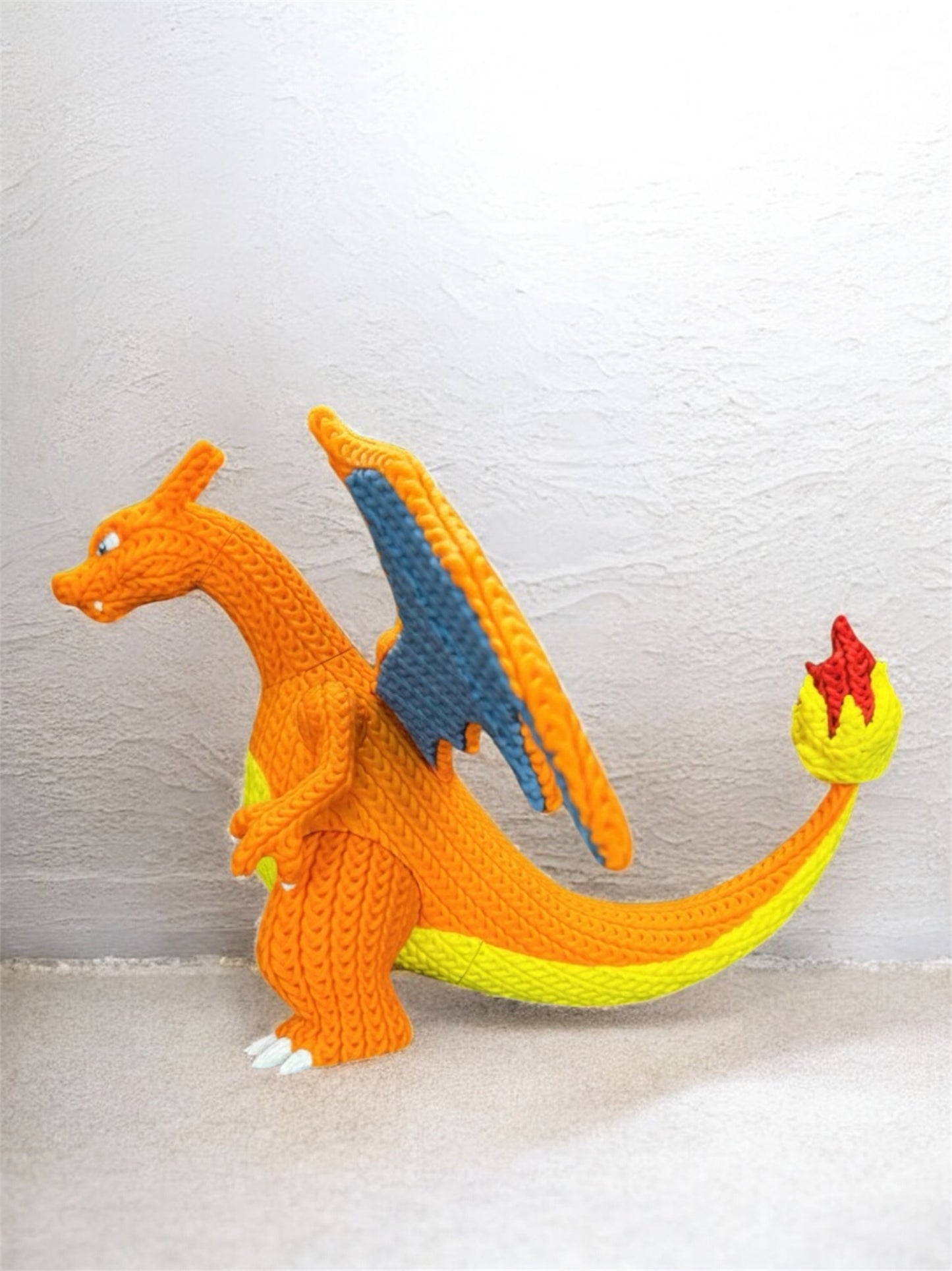 Knitted Design - 3D Printed Charmander and Evolutions Figures - Unique Display Collectible