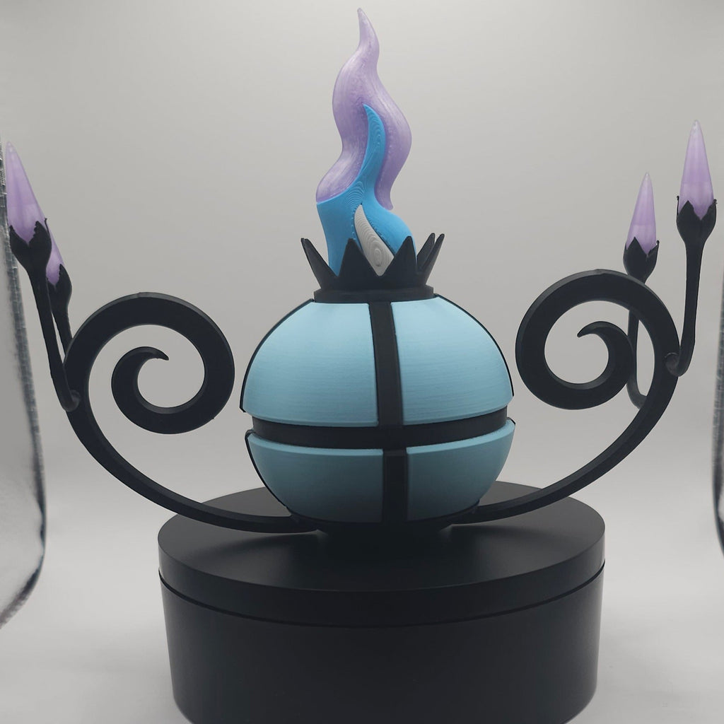 Pokemon Character Design- 3D Printed Pokeball- Chandelure- Unique Display Collectible
