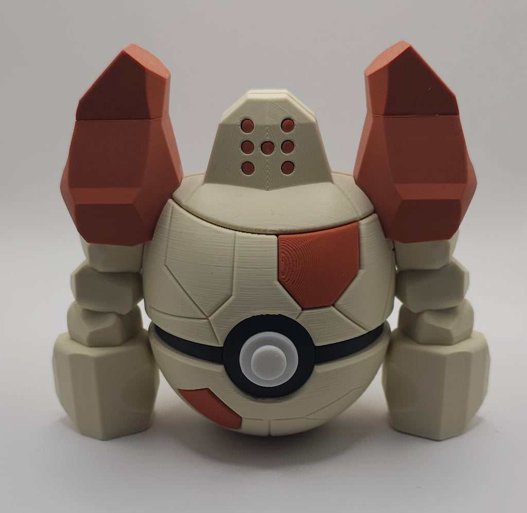 Pokemon Character Design- 3D Printed Pokeball- Regirock- Unique Display Collectible