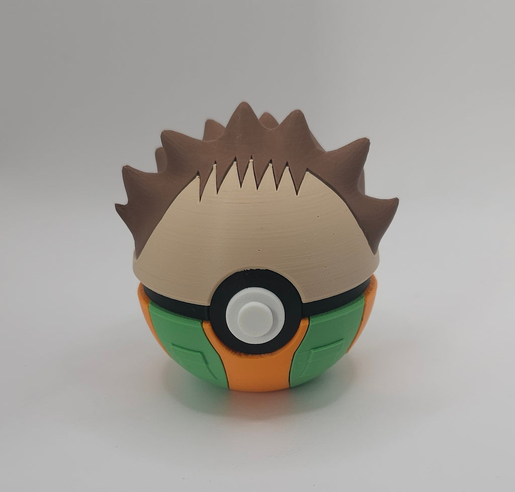 Pokemon Character Design- 3D Printed Pokeball- Ash, Brock & Misty- Unique Display Collectible