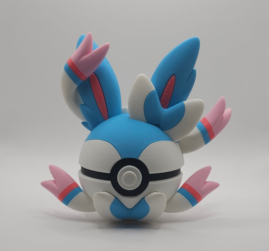 Sylveon Character Design- 3D Printed Display Ball- Unique Display Collectible