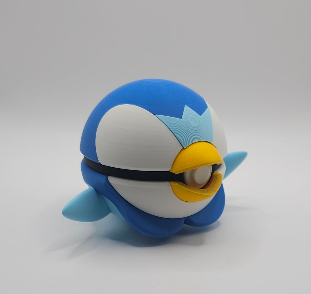 Pokemon Character Design - 3D Printed Pokeball - Piplup - Unique Display Collectible