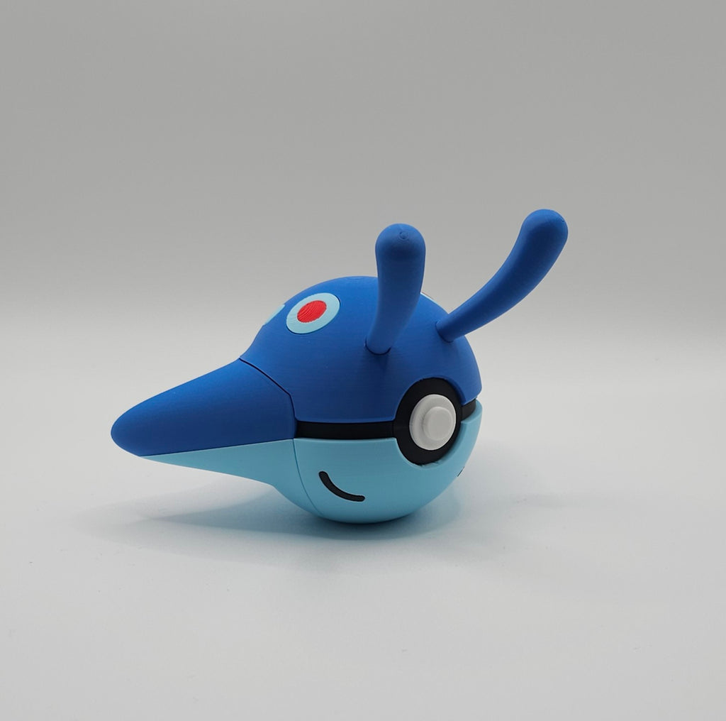 Pokemon Character Design- 3D Printed Pokeball- Mantyke- Unique Display Collectible