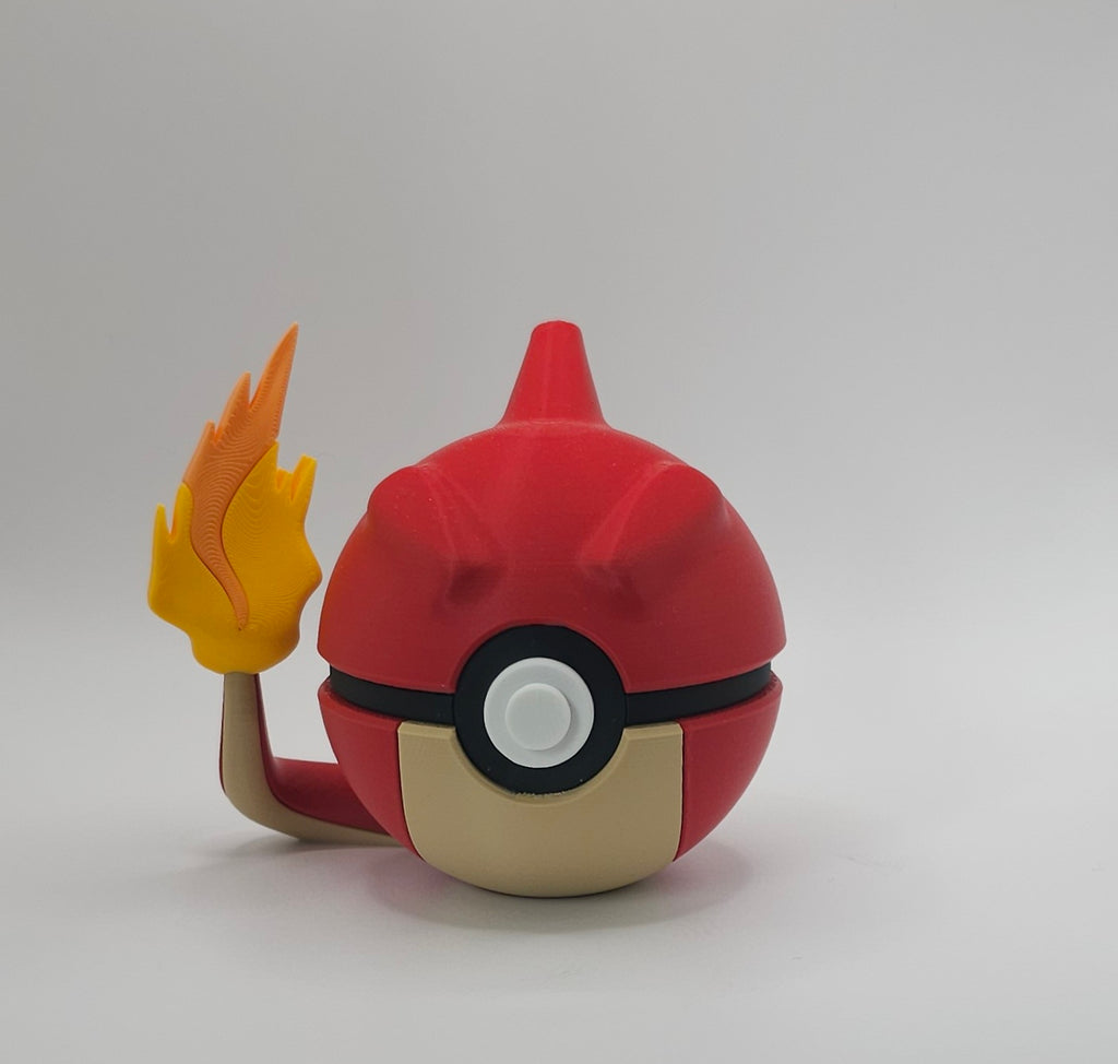 Pokemon Character Design - 3D Printed Pokeball - Charmeleon - Unique Display Collectible