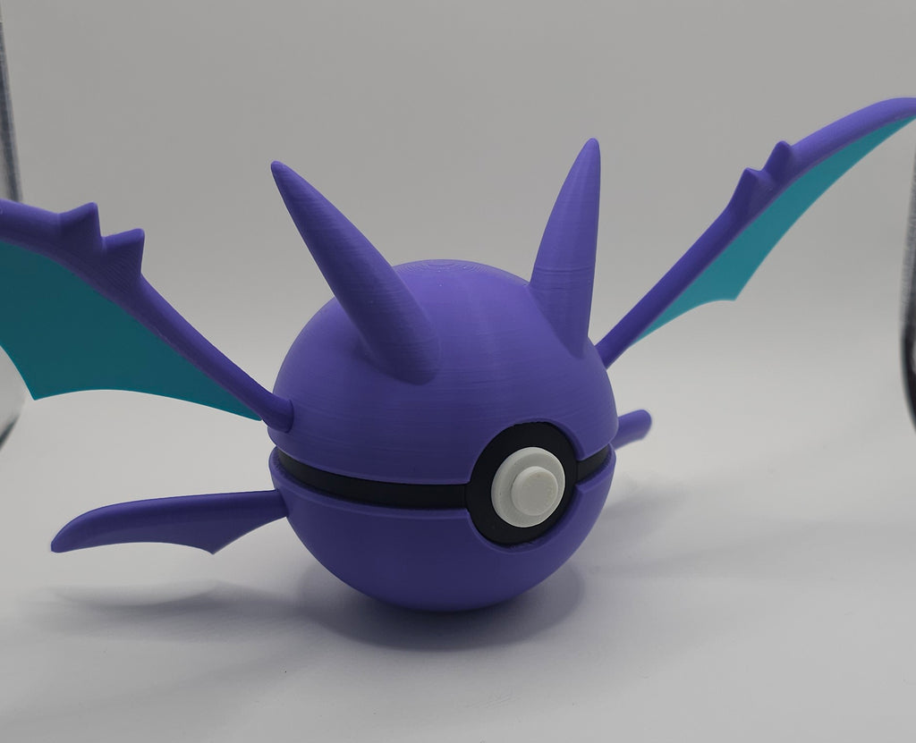 Pokemon Character Design- 3D Printed Pokeball- Crobat- Unique Display Collectible