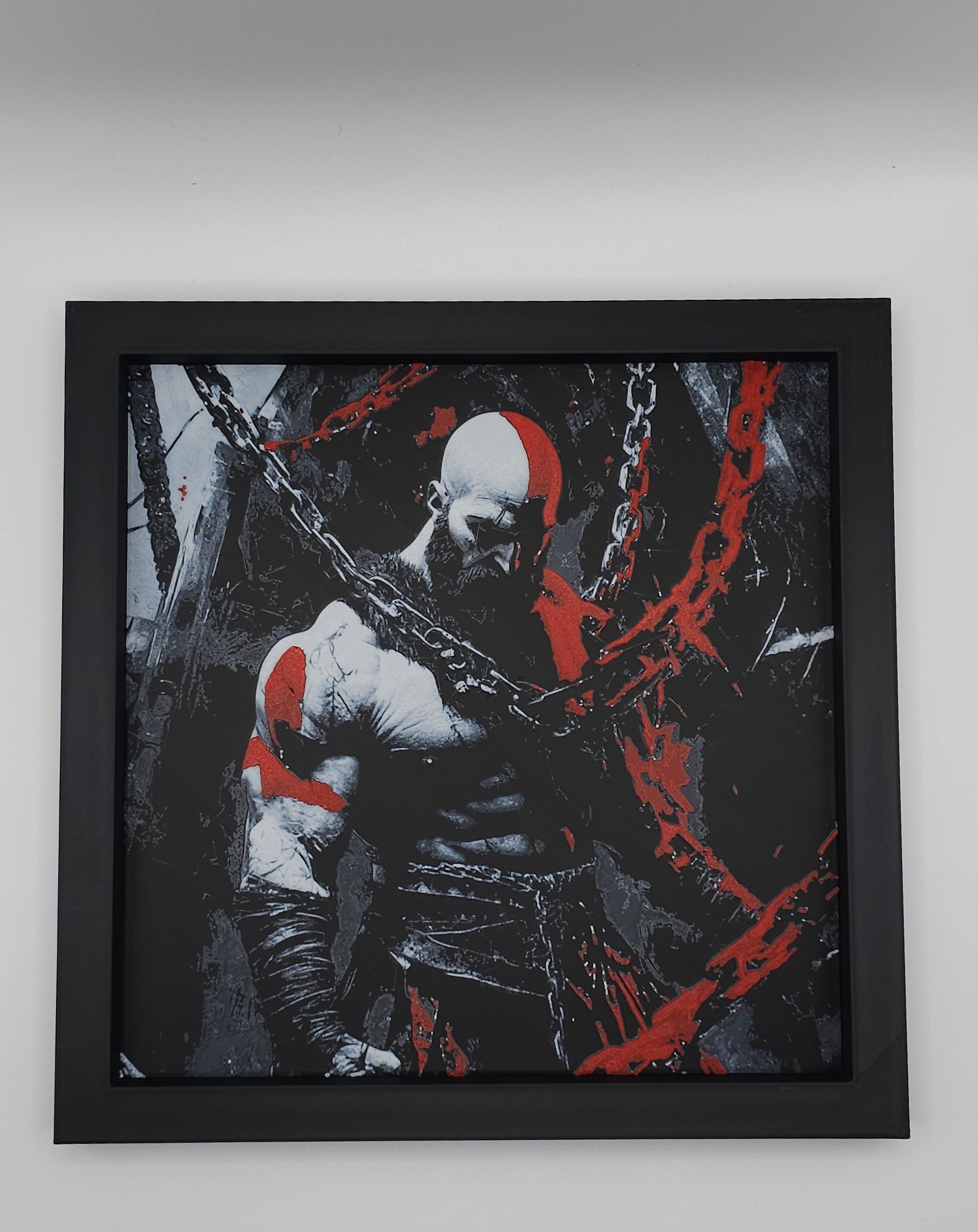 God Of War Kratos Inspired HueForge- 3D Printed Wall Art- Unique Display Collectible