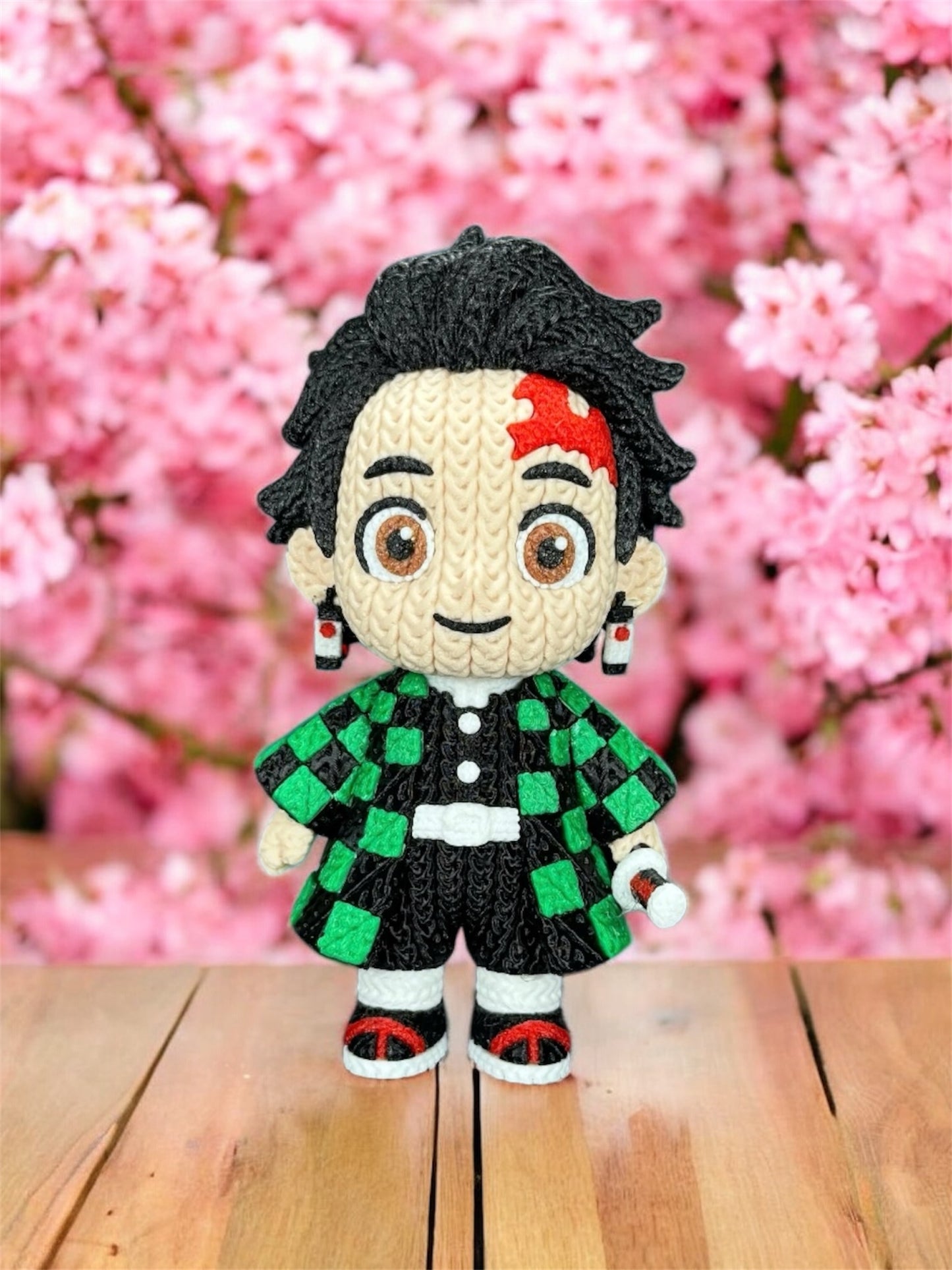 Knitted Design - 3D Printed Demon Slayer Character Figures - Unique Display Collectible