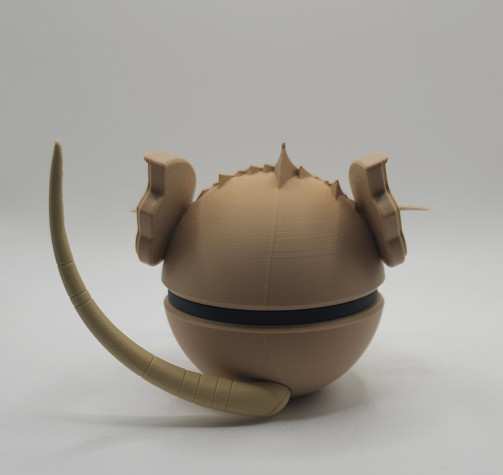 Pokemon Character Design - 3D Printed Pokeball - Raticate - Unique Display Collectible