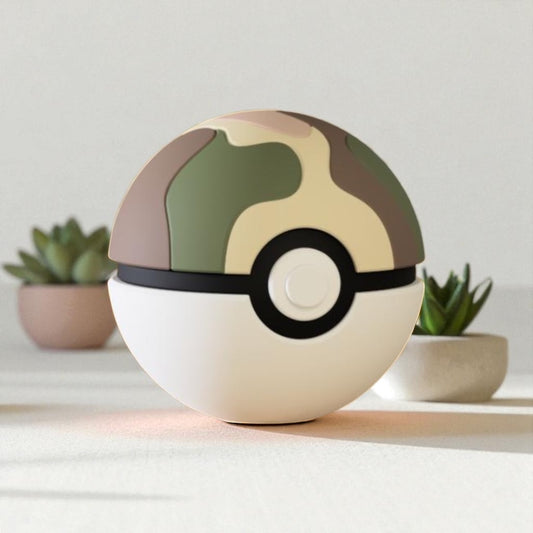Pokemon 3D Printed Pokeball - Safari Ball Design - Unique Display Collectible