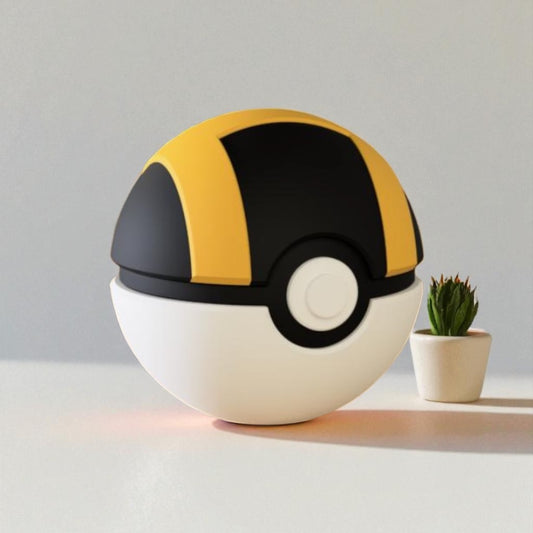 Pokemon 3D Printed Pokeball - Ultra Ball Design - Unique Display Collectible